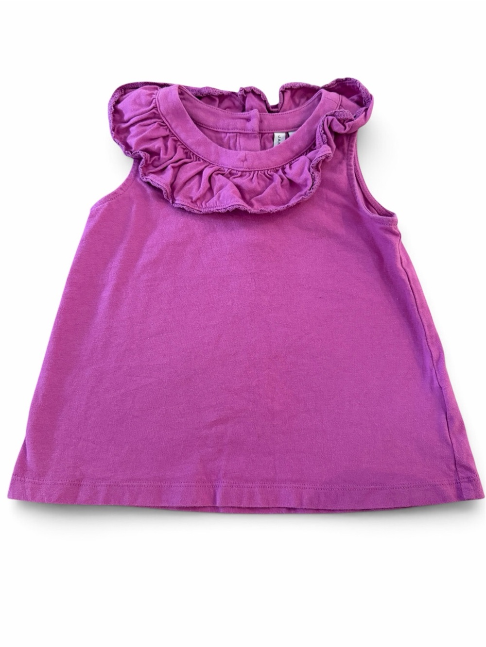 Janie and Jack Magenta Ruffle Neck Sleeveless Top
